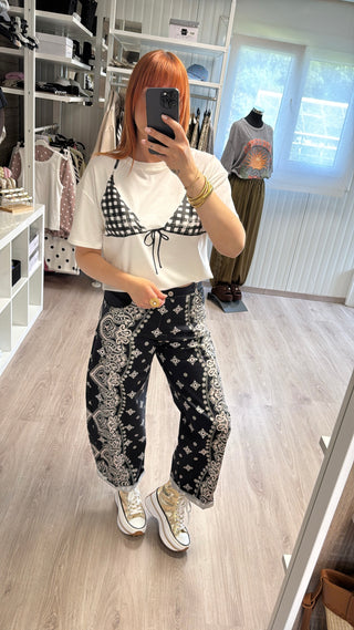 Pantalon barrel bandana