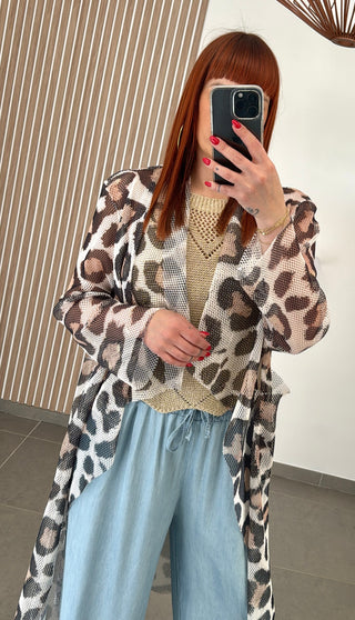 Long gilet léopard