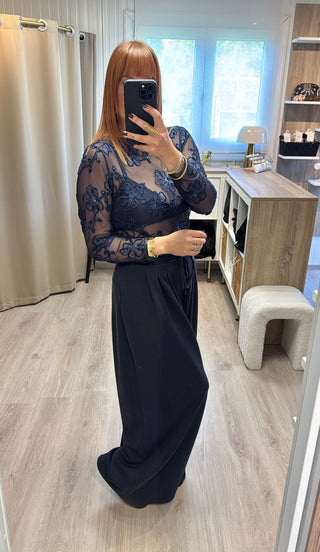 Jogging peau de pêche bleu marine