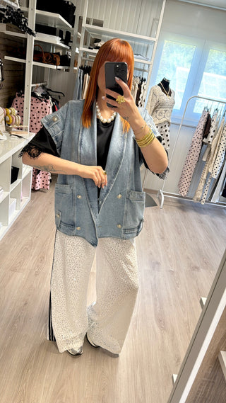 Veste en denim sans manches