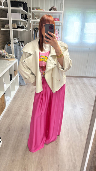 Pantalon fluide magenta