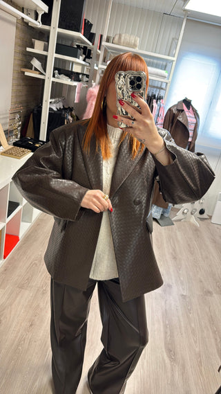 Veste tressée Lumina marron