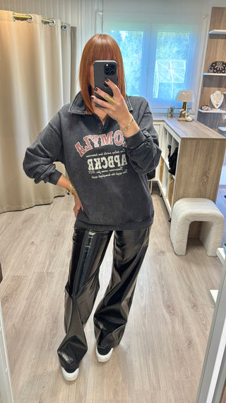Sweat gris vieilli