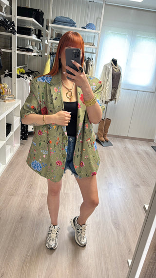 Blazer fleuri oversize Lumina