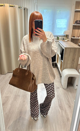 Pull oversize beige
