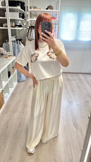 T-shirt coquillages et perles