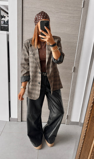 Veste blazer à carreaux