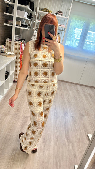 Ensemble crochet soleil (top et pantalon)