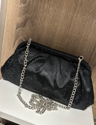 Pochette strass noire