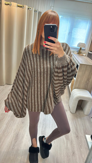 Legging lycra Lumina marron/taupe