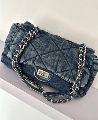 Sac denim bleu foncé