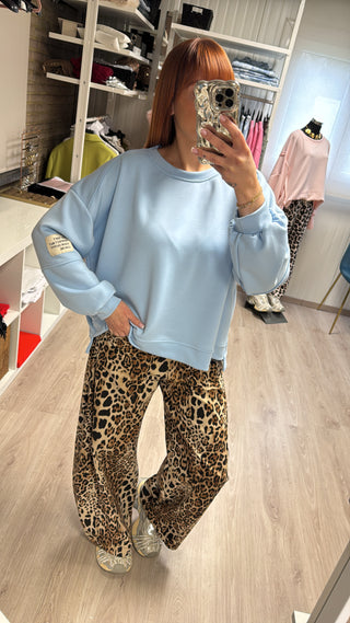 Jean barrel léopard Lumina