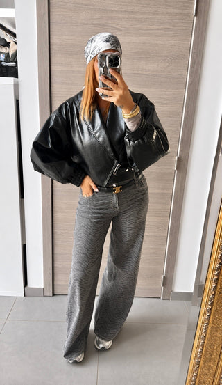 Jean Wide legs imprimé animal