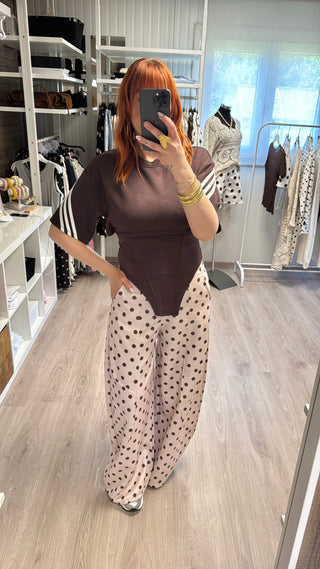 T-shirt/body structuré marron