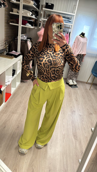 Pantalon tailleur vert Lumina