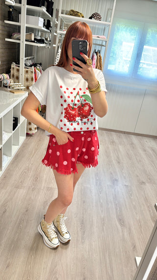 T-shirt cerises 🍒 et perles