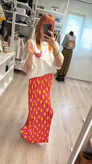 Pantalon plissé rose citrons