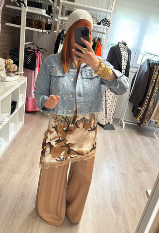Veste en jean à strass