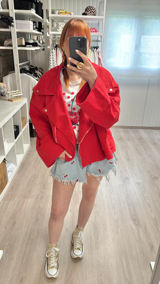 Short brodé cerises