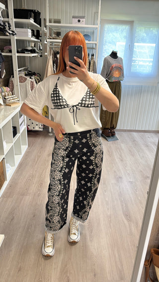 T-shirt bikini Vichy