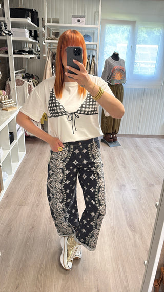Pantalon barrel bandana