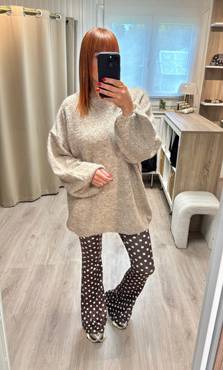 Pull oversize beige