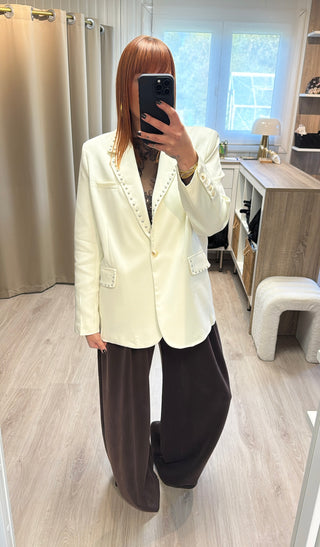 Blazer écru à clous