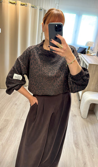 Look trendy léopard marron
