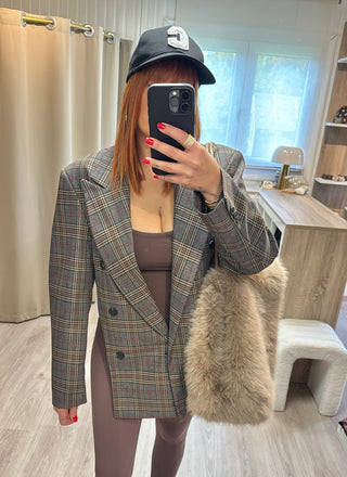 Blazer à carreaux Lumina