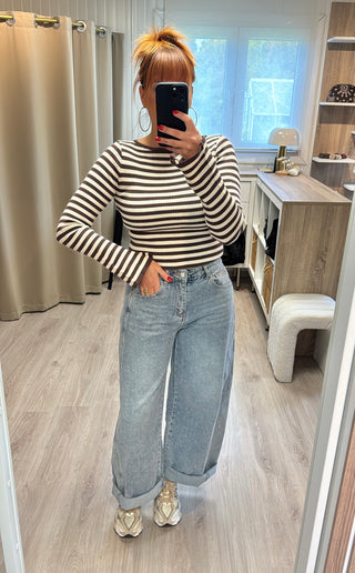 Jean barrel bleu clair
