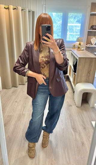 Blouse tulle fleurs velours