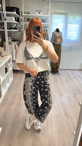 T-shirt bikini Vichy