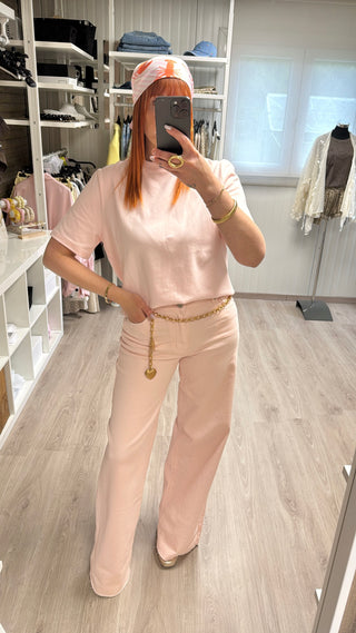 Jean Wide leg rose pâle