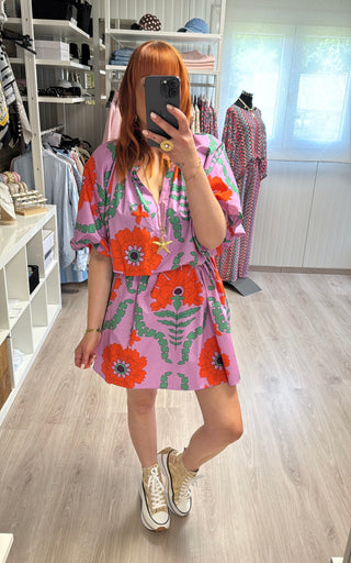Robe Ibiza lilas et orange