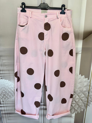 Pantalon barrel à pois