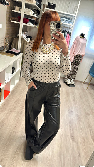 Pantalon similicuir noir