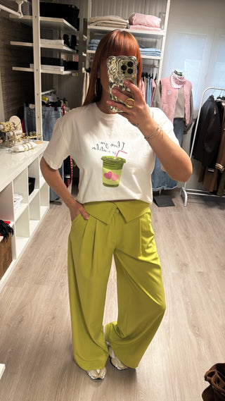 Pantalon tailleur vert Lumina