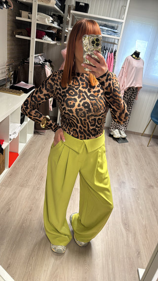 Pantalon tailleur vert Lumina