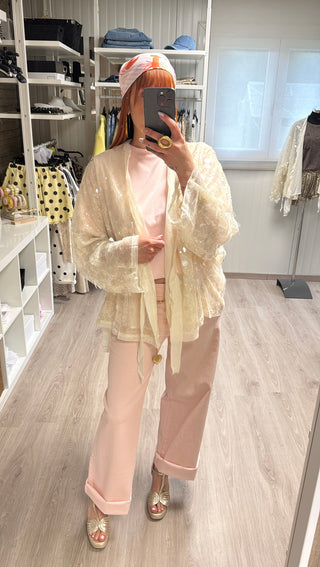 Jean Wide leg rose pâle