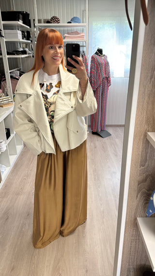 Perfecto oversize similicuir écru