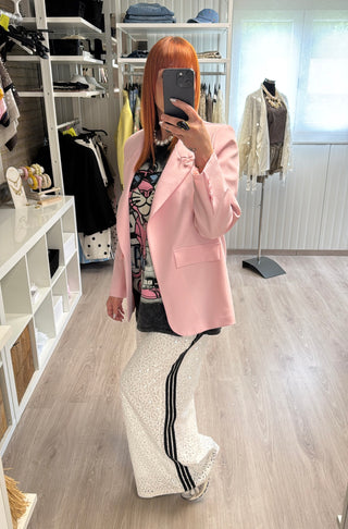 Blazer structuré rose
