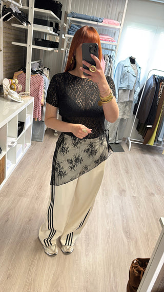 PRÉCOMMANDE Jogging Lumina beige bandes noires