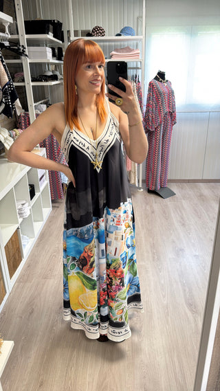 Longue robe Santorin noire