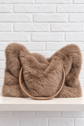 Sac fourrure taupe